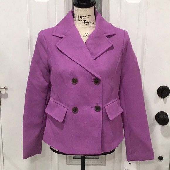 🆕 LIZ CLAIBORNE Double Breasted Blazer Orchid - Picture 1 of 11